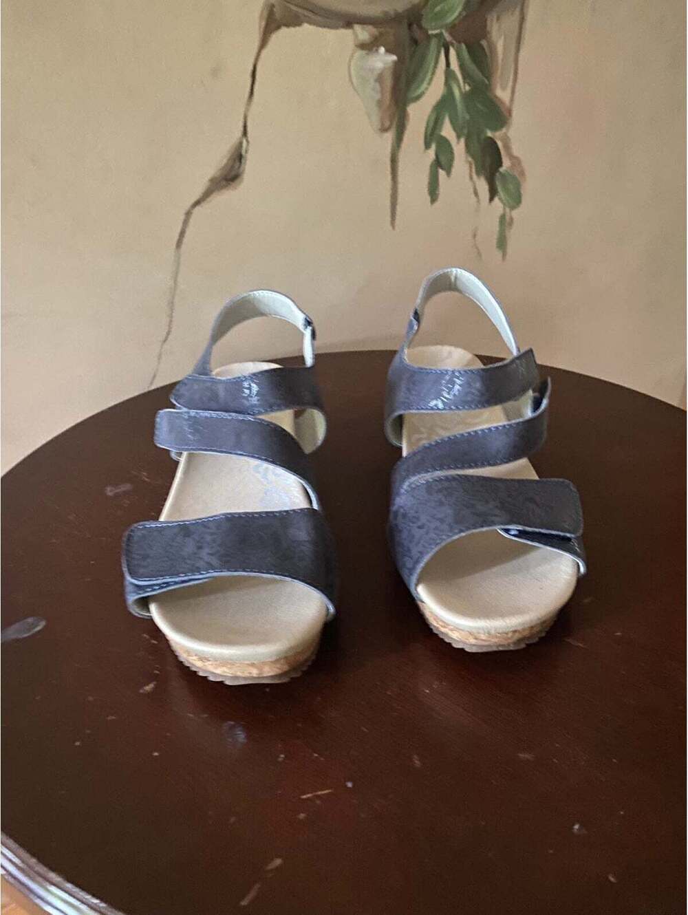 Propet Women’s Millie Espadarille Wedge Sandal Navy